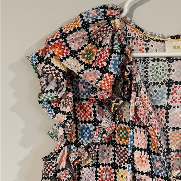 Maeve Multicolor Checkered Ruffle Blouse - Picture 5 of 9